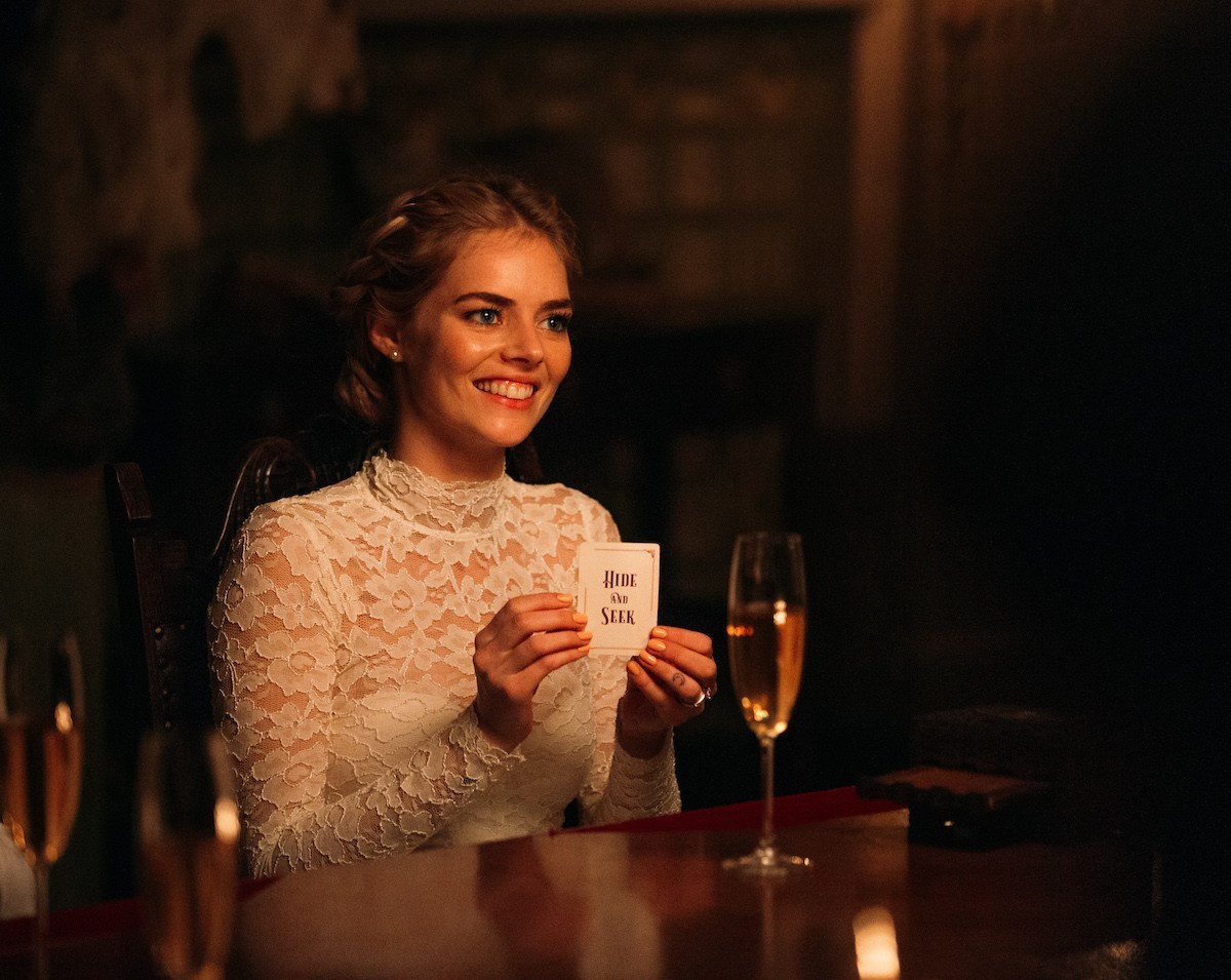 Samara Weaving in the film READY OR NOT. Photo by Eric Zachanowich. © 2019 Twentieth Century Fox Film Corporation All Rights Reserved